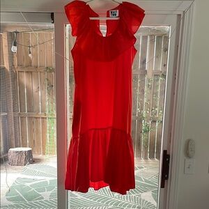 WHIT Vibrant Red Midi Dress